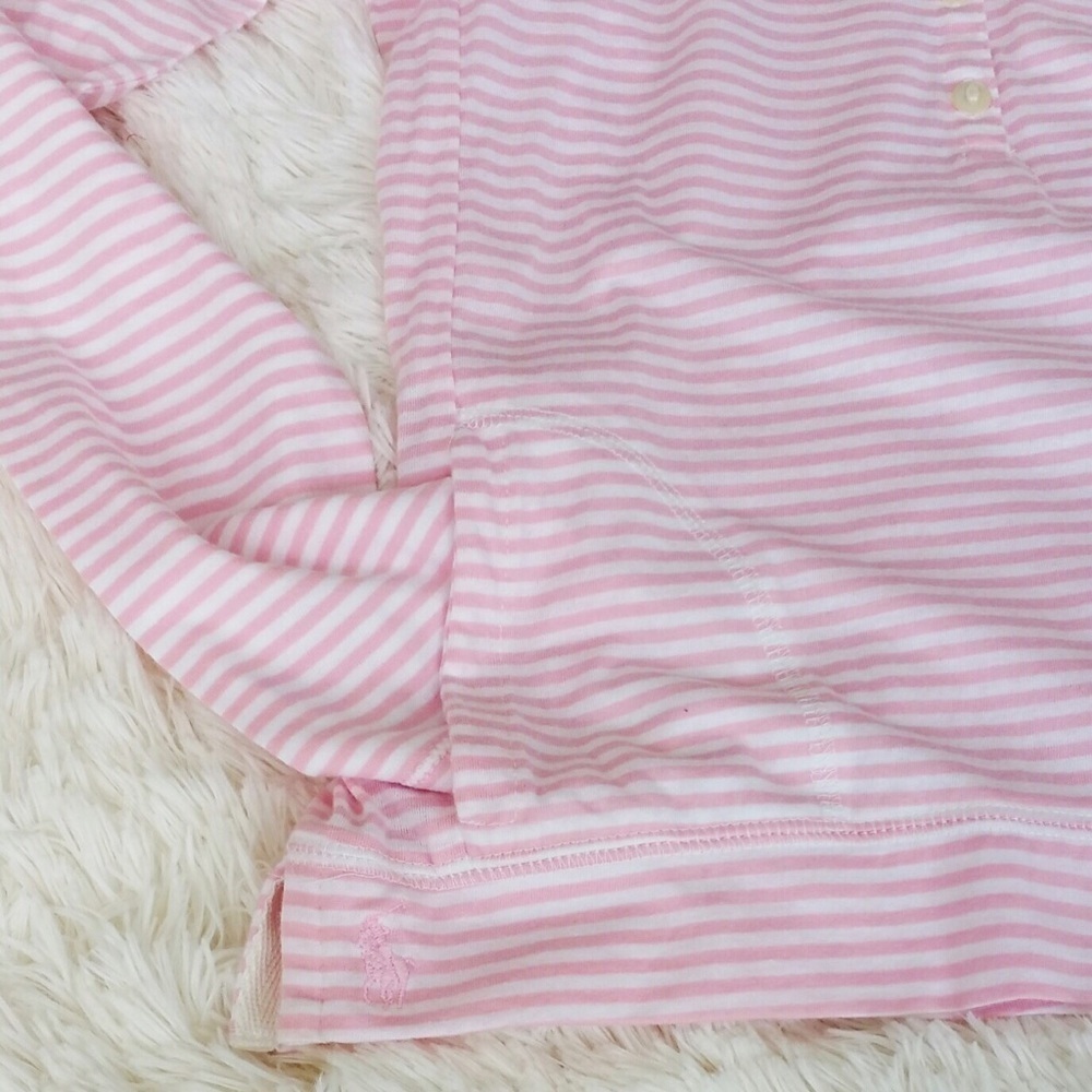Long Sleeve Striped Split Hem Henley With Pockets - Picture 3 of 3